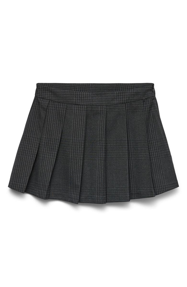 VERO MODA Unna Check Detail Pleated Miniskirt, Main, color, Black Checks As Cut