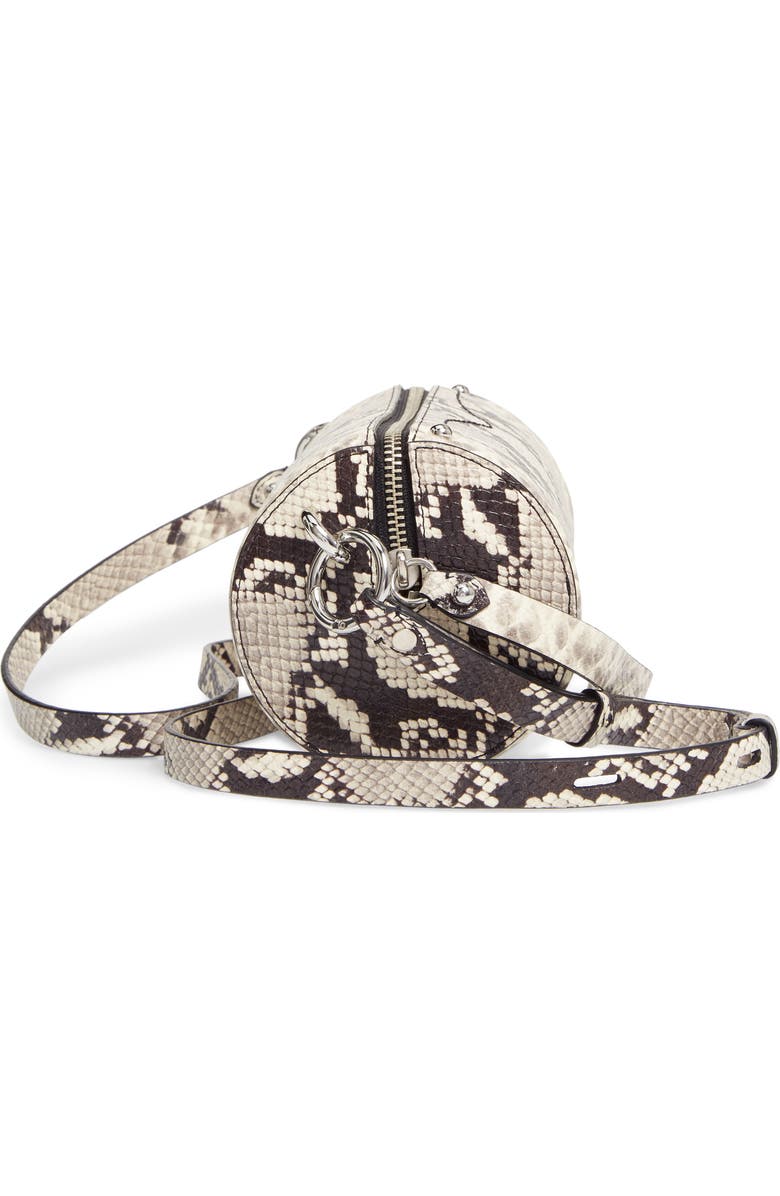Rebecca Minkoff Python Embossed Leather Barrel Crossbody Bag, Alternate, color,