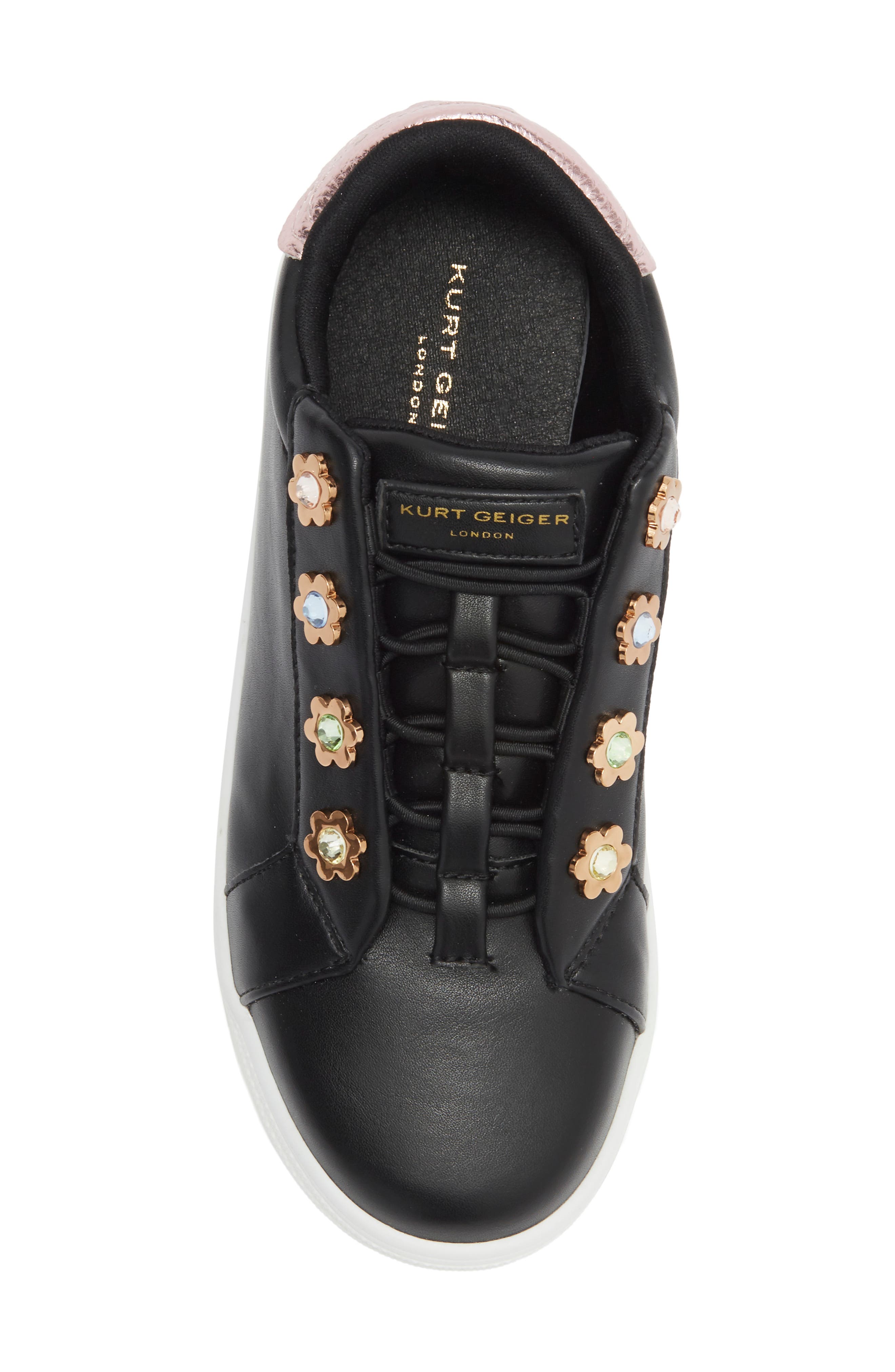 Kids' Mini Liviah Flower Slip-On Sneaker, Alternate, color, BLACK