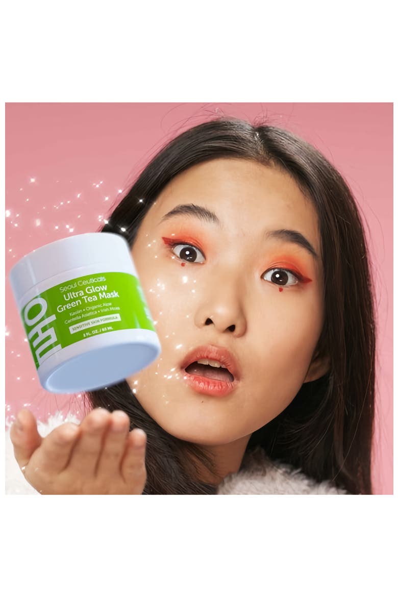 Ultra Glow Korean Skincare Green Tea Mask, Alternate, color, Clear