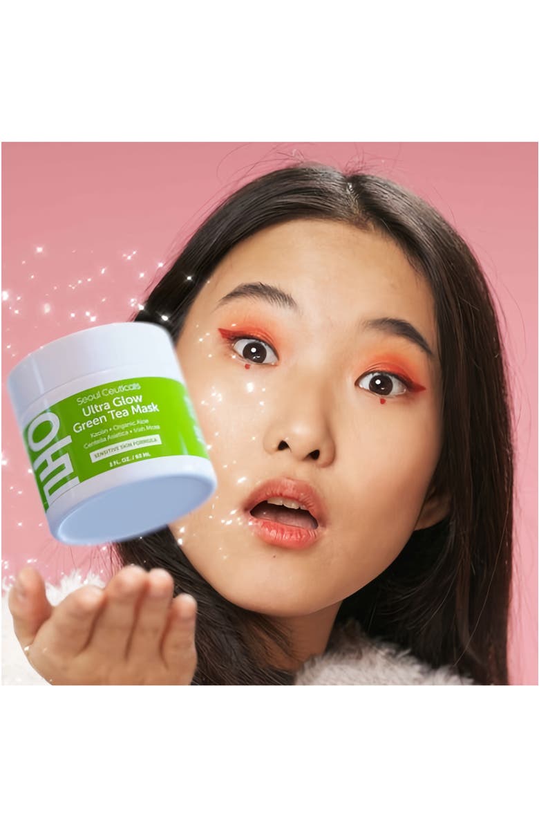 Seoul Ceuticals Ultra Glow Korean Skincare Green Tea Mask, Alternate, color, Clear