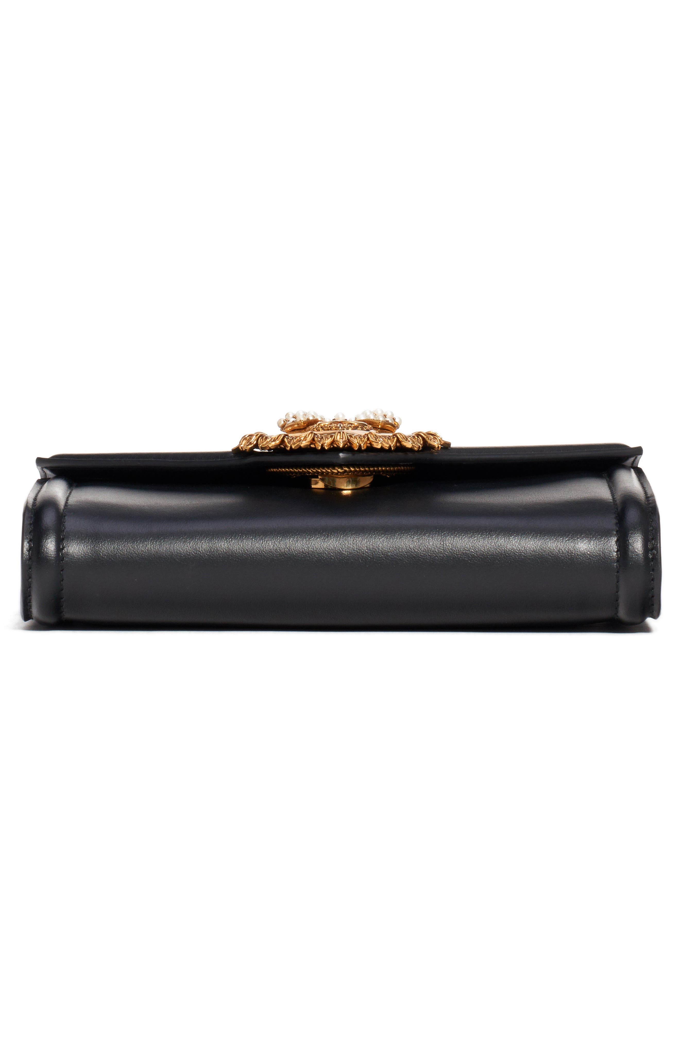 Micro Devotion Leather Crossbody Bag, Alternate, color, NERO