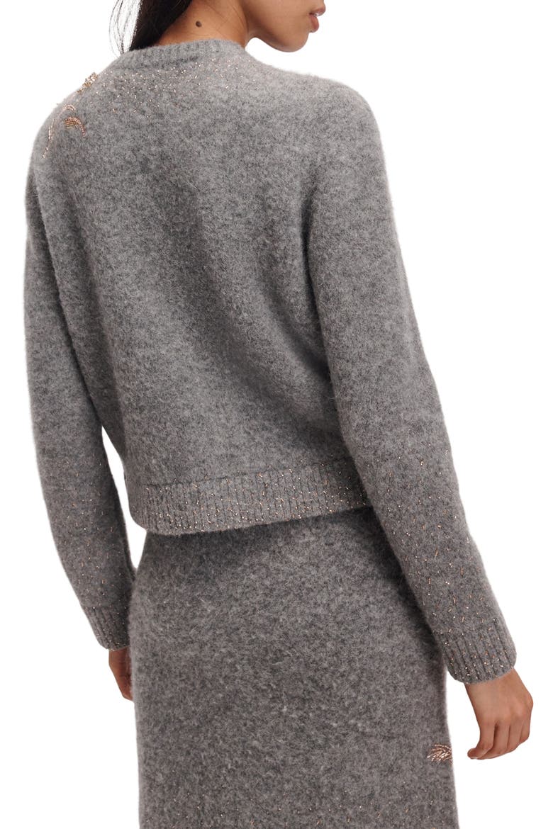 Iris Beaded Cardigan, Alternate, color, GREY