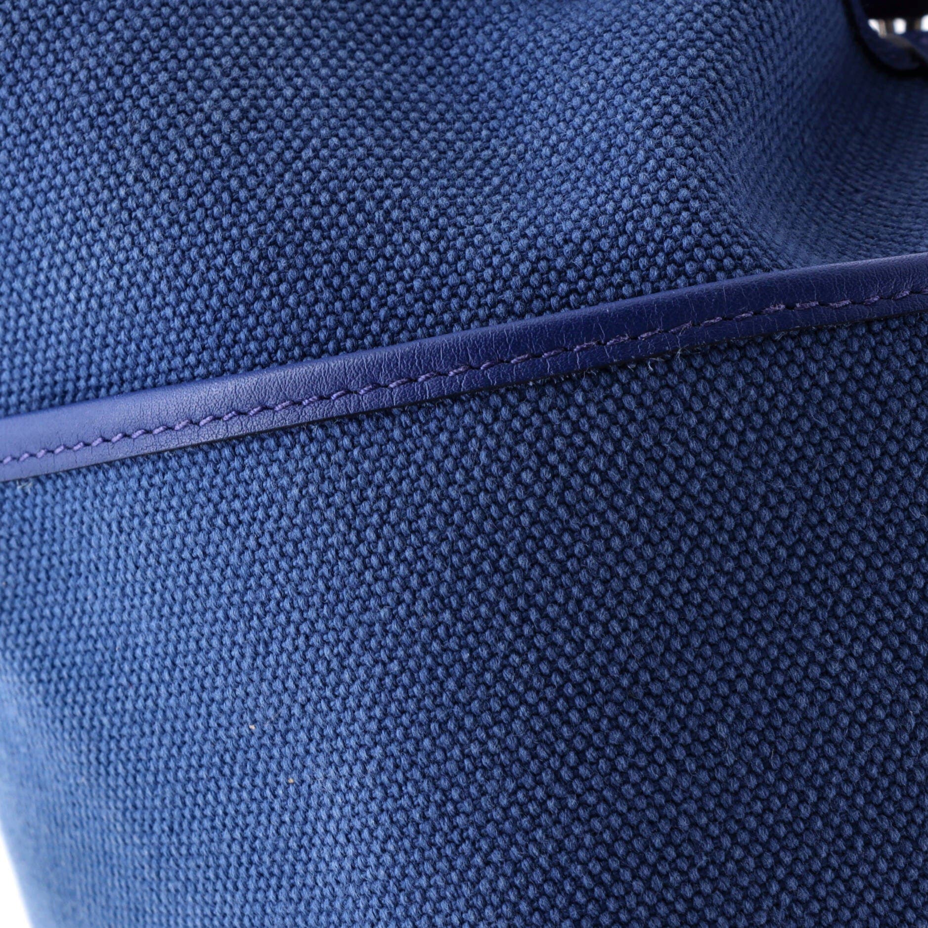 Pre-Owned Hermes Cargo Picotin Lock Bag Canvas and Swift PM, Alternate, color, Bleu Royal