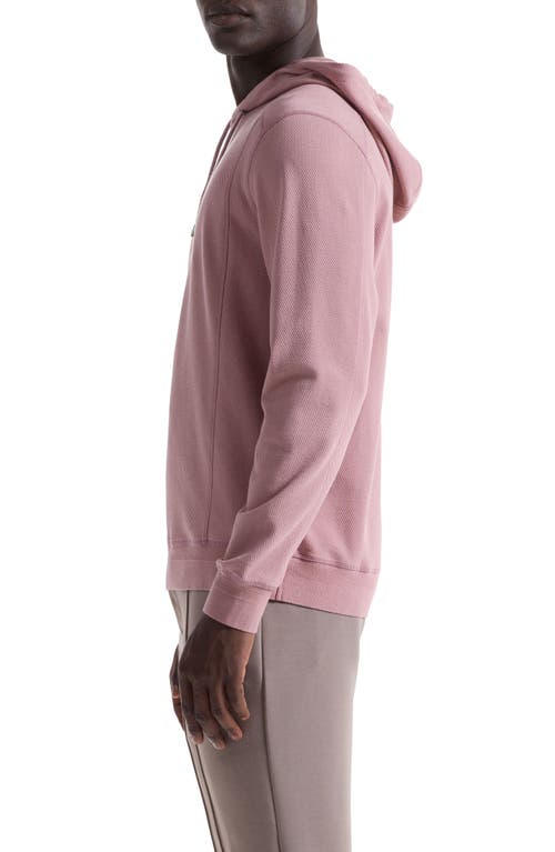 Bugatchi Textured Piqué Hoodie In Pink