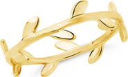 Sterling Forever Liana Leaf Band Ring