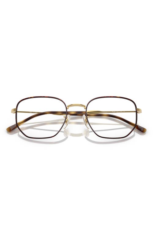 Ray Ban Ray-ban 53mm Irregular Optical Glasses In Gold Havana