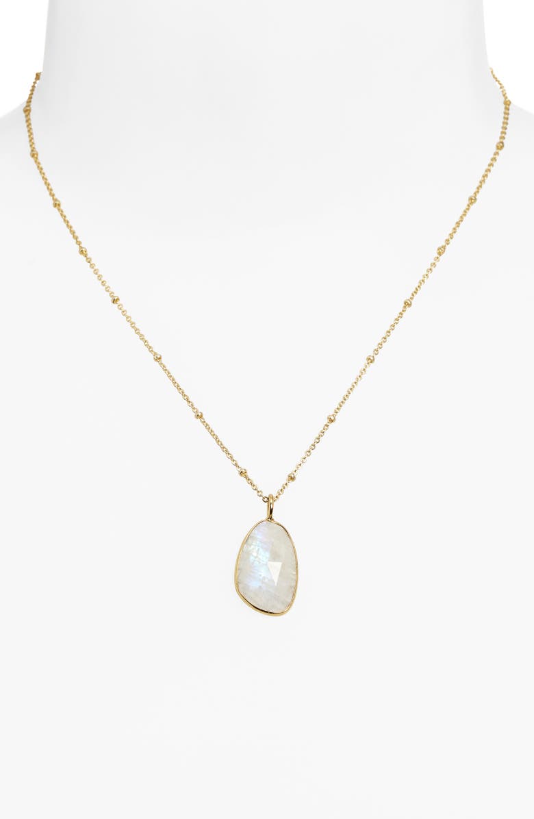 Kiara by Ki-Ele Savannah Moonstone Pendant Necklace, Alternate, color, Gold