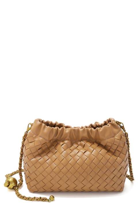 Woven Faux Leather Shoulder Bag