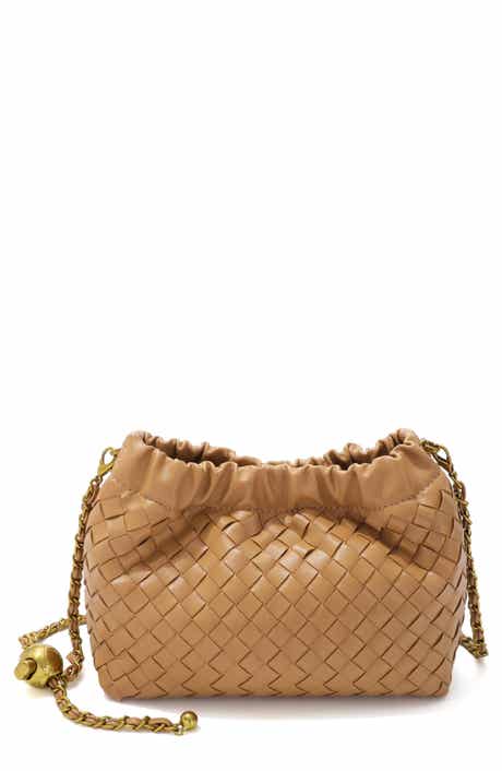 Woven Faux Leather Shoulder Bag