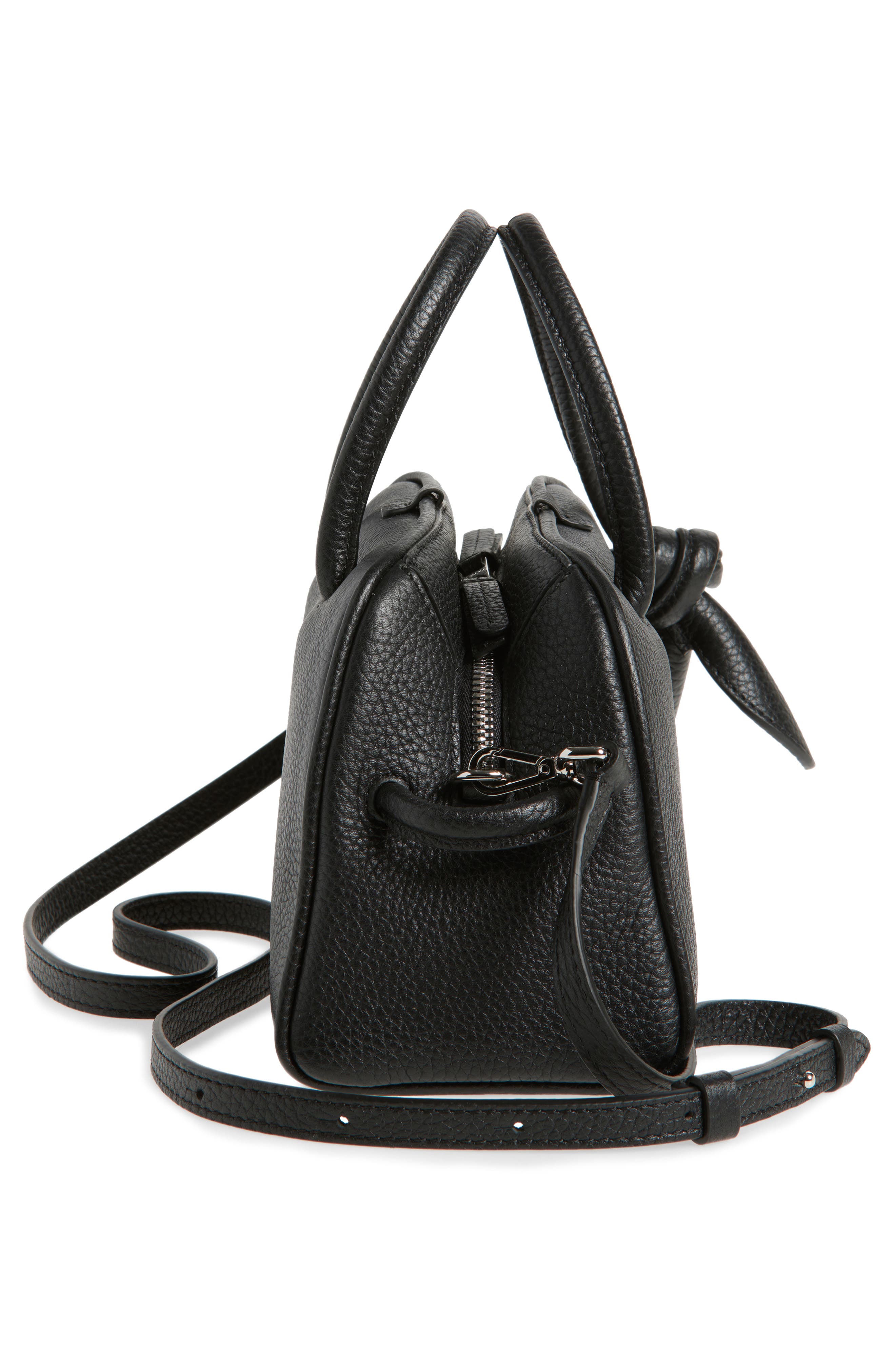 Jacquemus Le Petite Turismo Leather Crossbody Bowling Bag, Alternate, color, Black