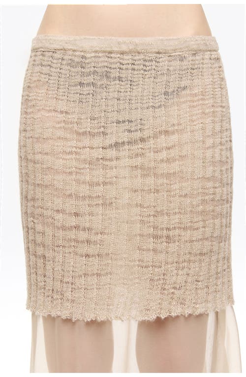 Bimba Y Lola Overlay Knit Skirt In White