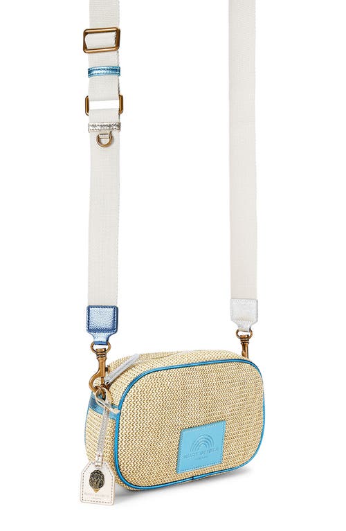 Kurt Geiger London Small Southbank Cotton Canvas Camera Crossbody Bag In Open Beige