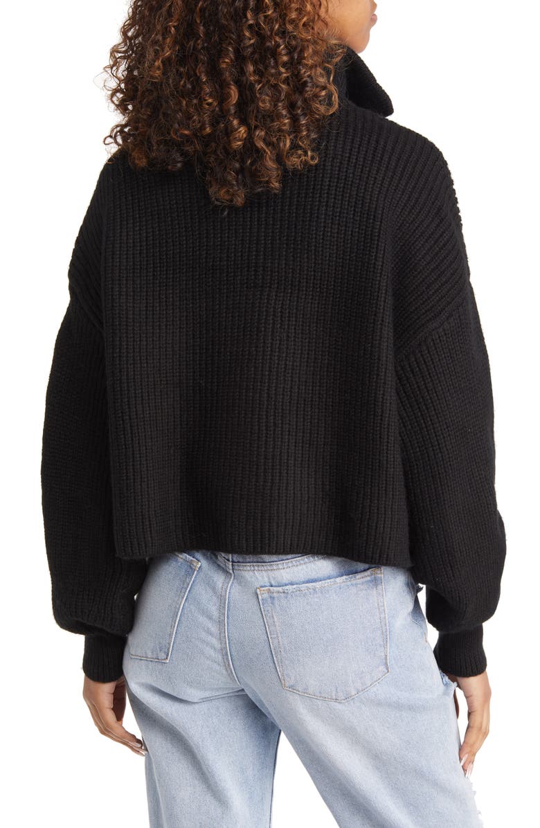 Topshop Stand Collar Sweater, Alternate, color,