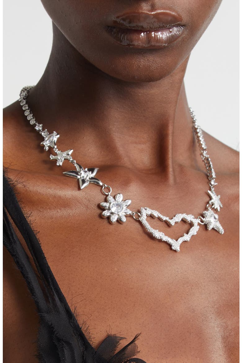 Heart Flame Constellation Necklace, Alternate, color, CRYSTAL CLEAR