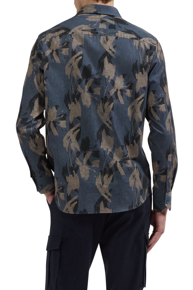 Julian Shaped Long Sleeve Button-Up Shirt, Alternate, color, NAVY