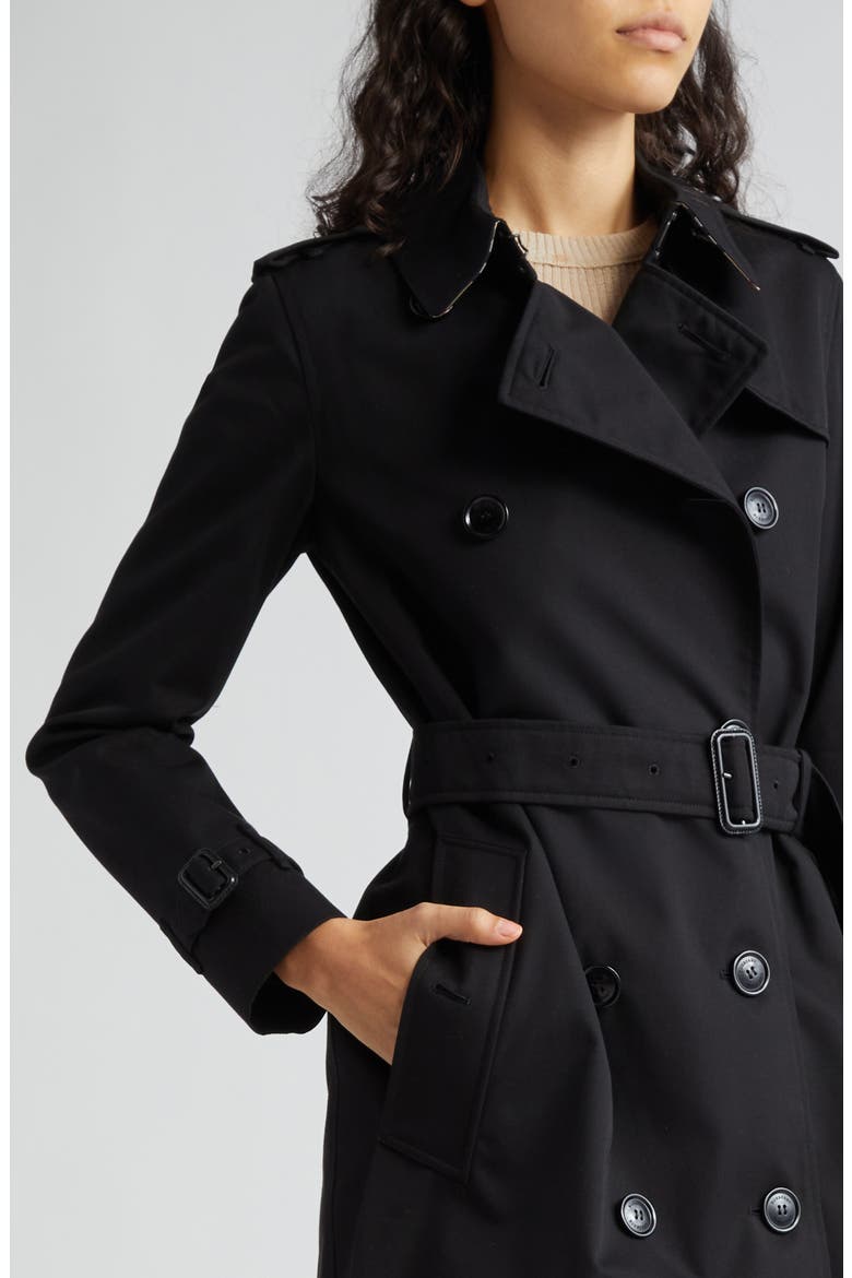 Kensington Heritage Mid Length Trench Coat, Alternate, color, BLACK