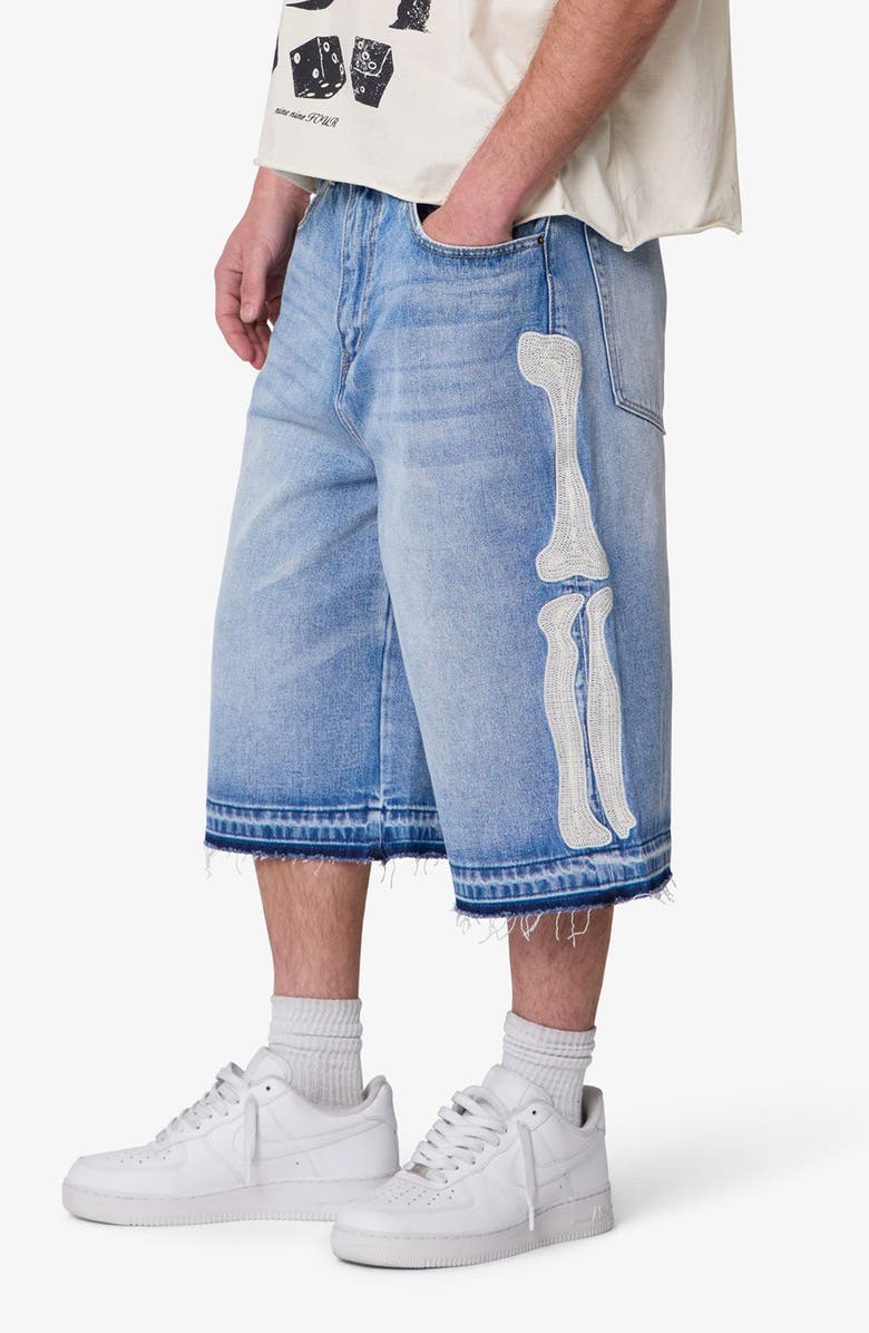 mnml Ultra Baggy Bone Denim Shorts, Alternate, color,