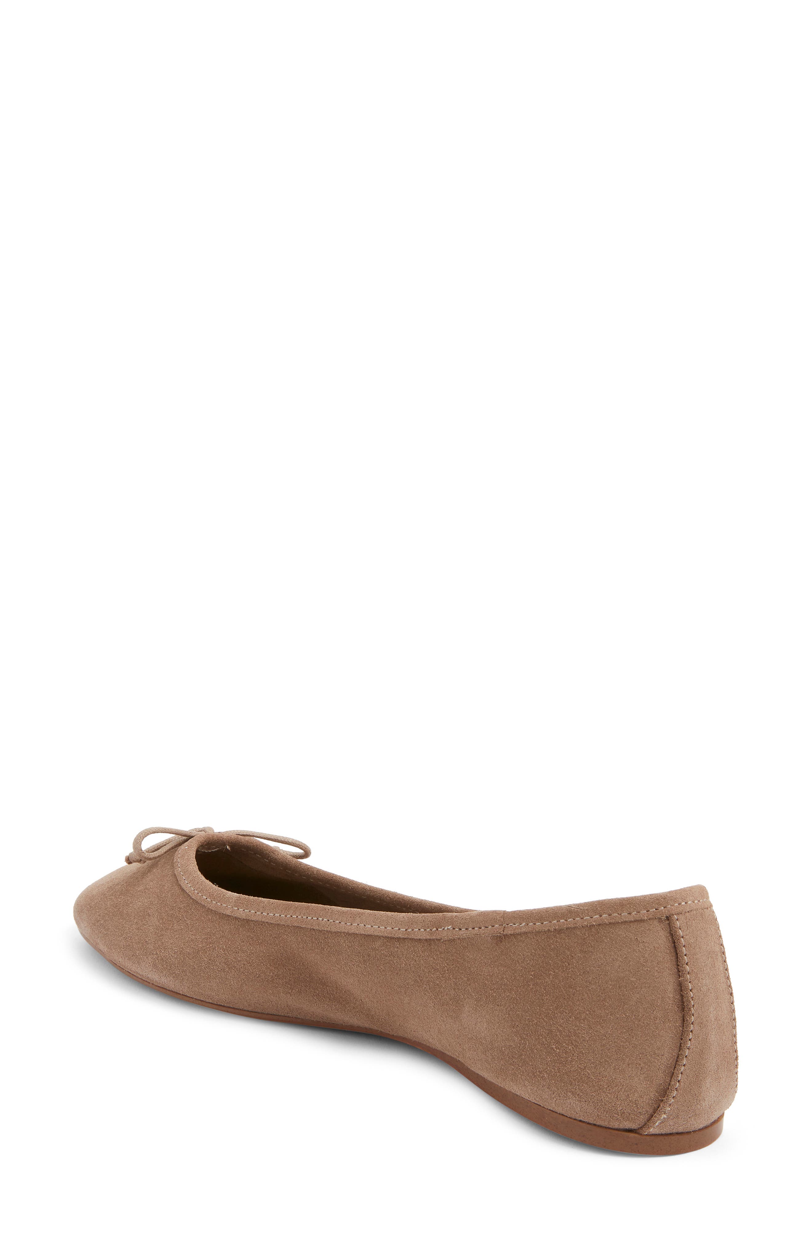 MANGO Bow Round Toe Ballet Flat, Alternate, color, Light/ Pastel Brown