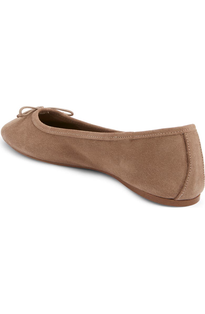 MANGO Bow Round Toe Ballet Flat, Alternate, color, Light/ Pastel Brown