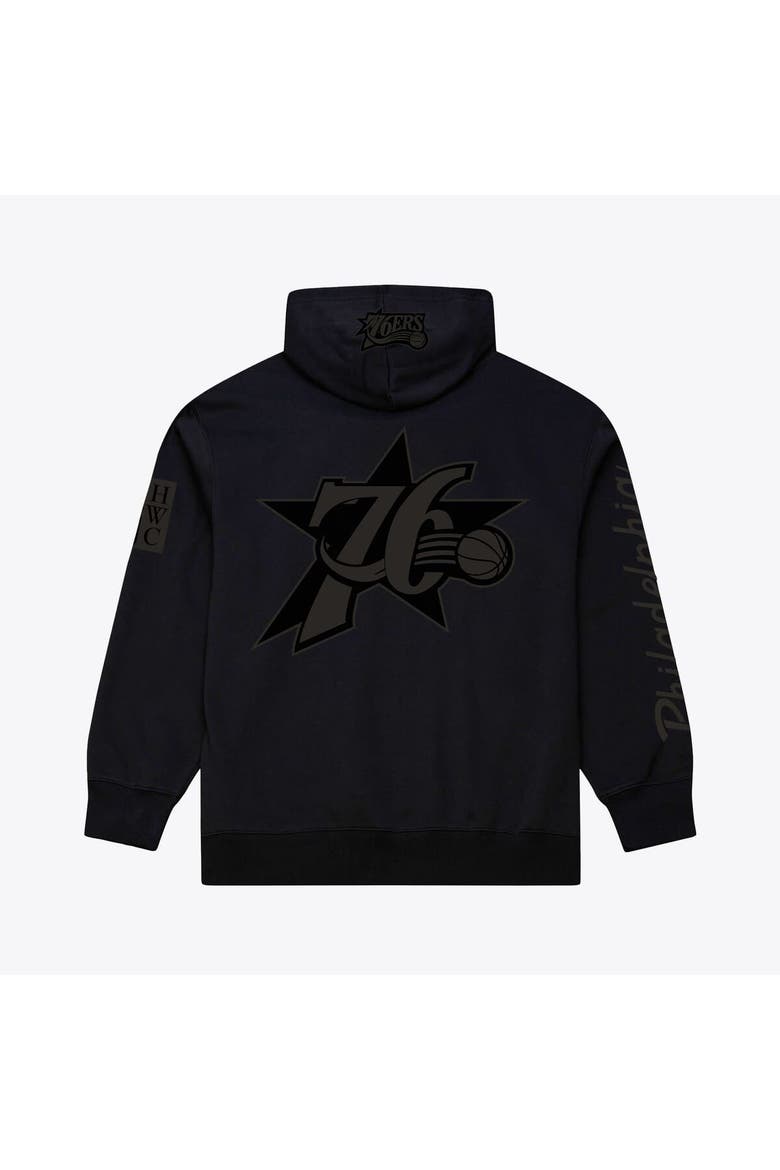 Men's Mitchell & Ness  Black Philadelphia 76ers Phantom Fleece Hoodie, Alternate, color, Black