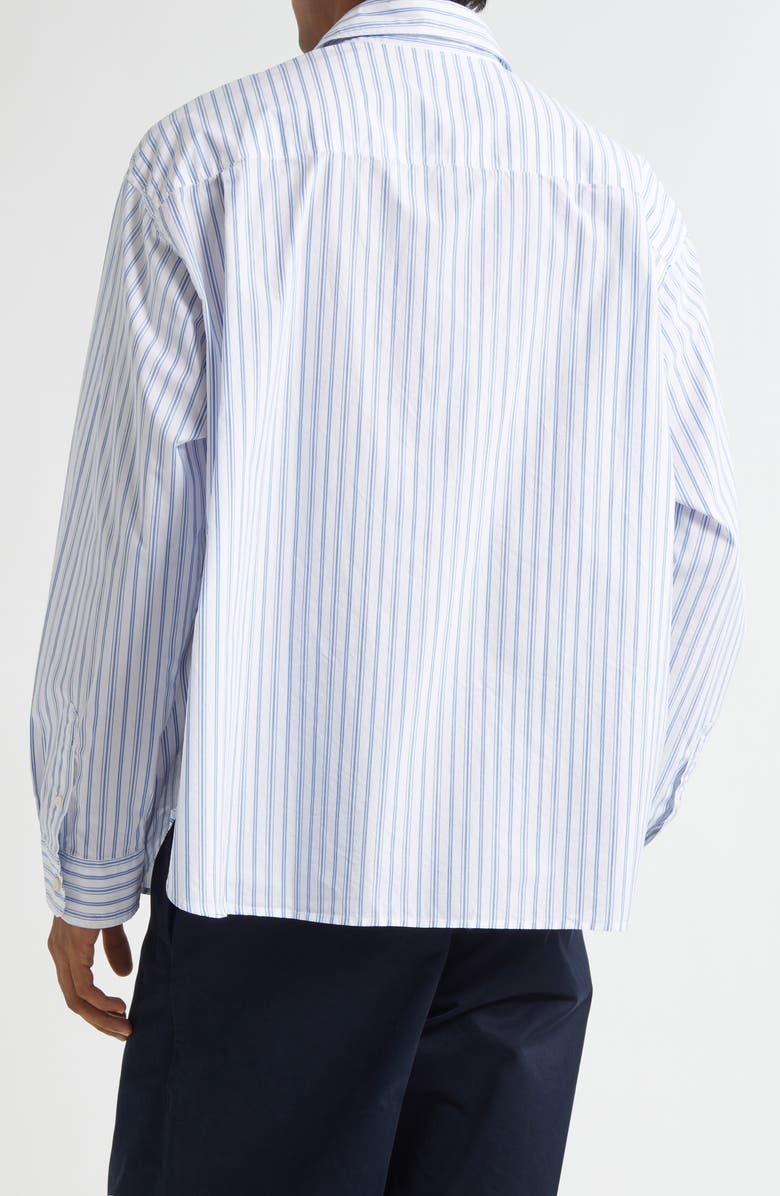 Noah Oversize Cotton Poplin Button-Up Shirt, Alternate, color, White/ Blue