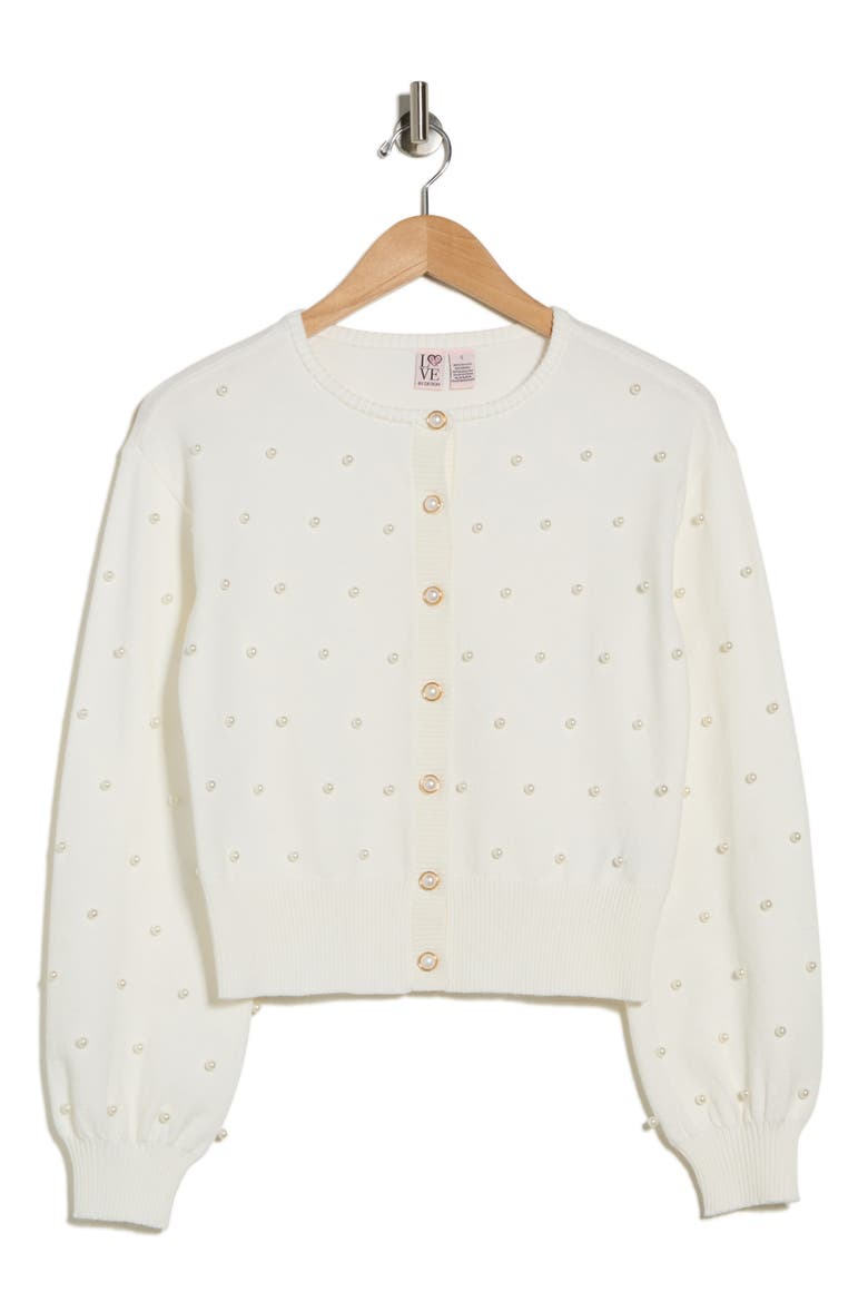Valerie Faux Pearl Cardigan, Alternate, color, CLOUD DANCER