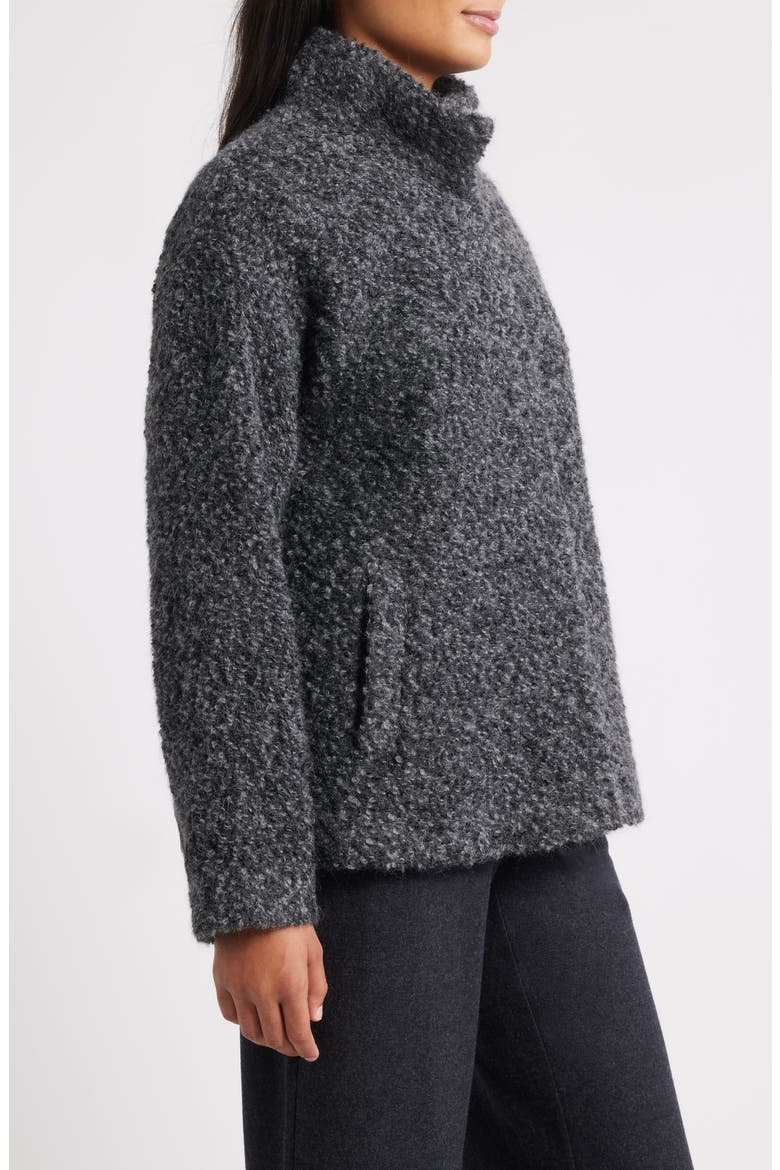 Alpaca & Wool Blend Faux Shearling Short Coat, Alternate, color, CHASH