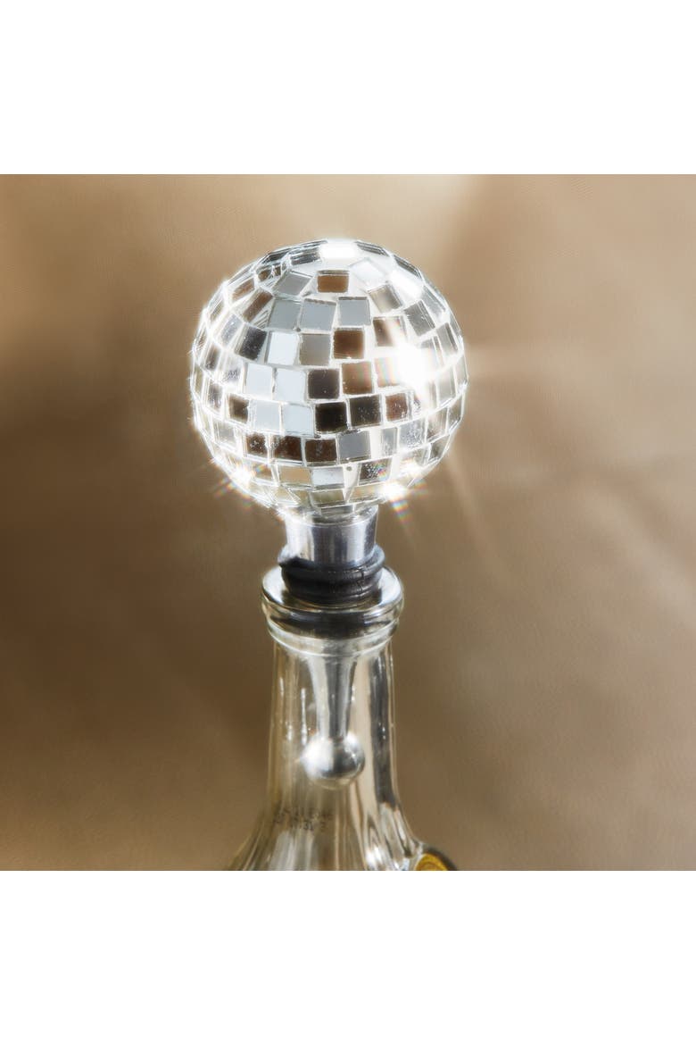 Disco Ball Bottle Stopper Silver Glass Everyday, Alternate, color, Silver