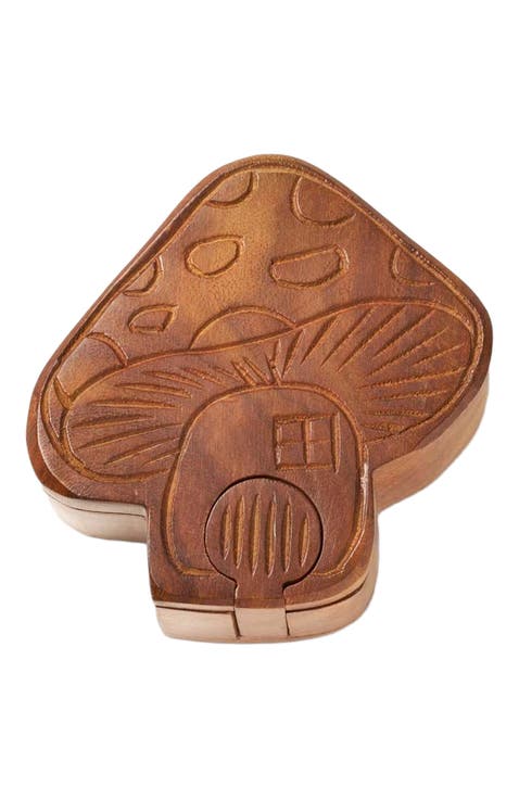 Mushroom Puzzle Box - Handcrafted Sheesham Wood