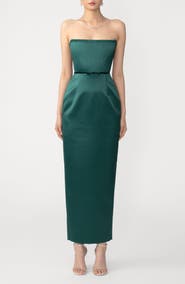 SAU LEE Taylor Satin Gown