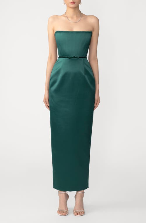 Sau Lee Taylor Satin Gown In Green