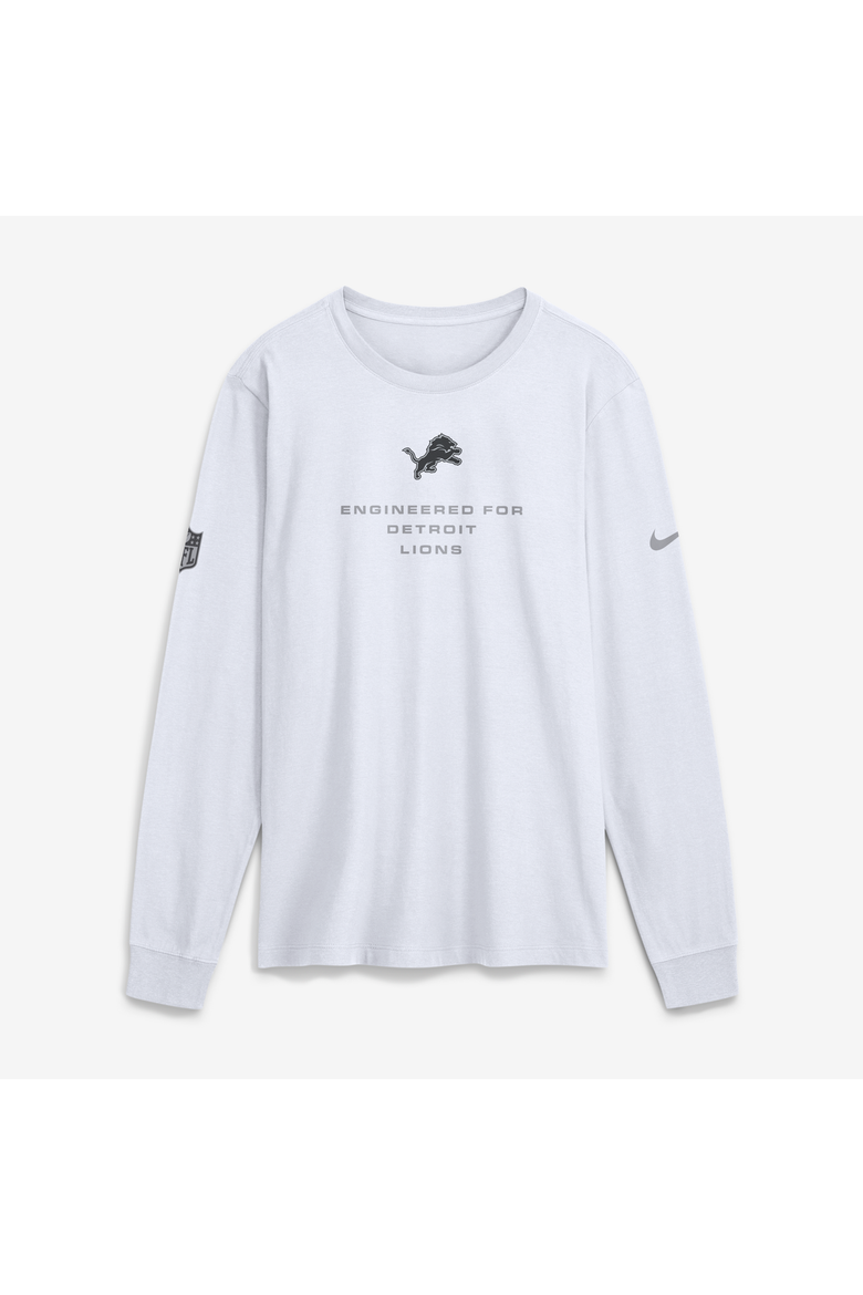 Men's Nike White Detroit Lions Sideline Bold Arch Star Dri-FIT Long Sleeve T-Shirt, Main, color, White