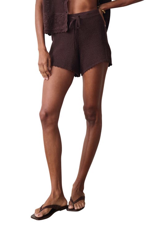 Celita Open Stitch Drawstring Shorts