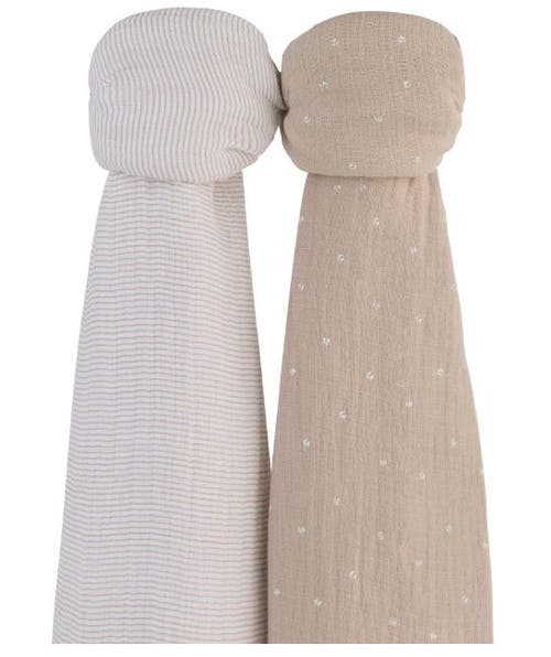 Ely's & Co. Cotton Muslin Swaddle Blanket 2 Pack In Multi