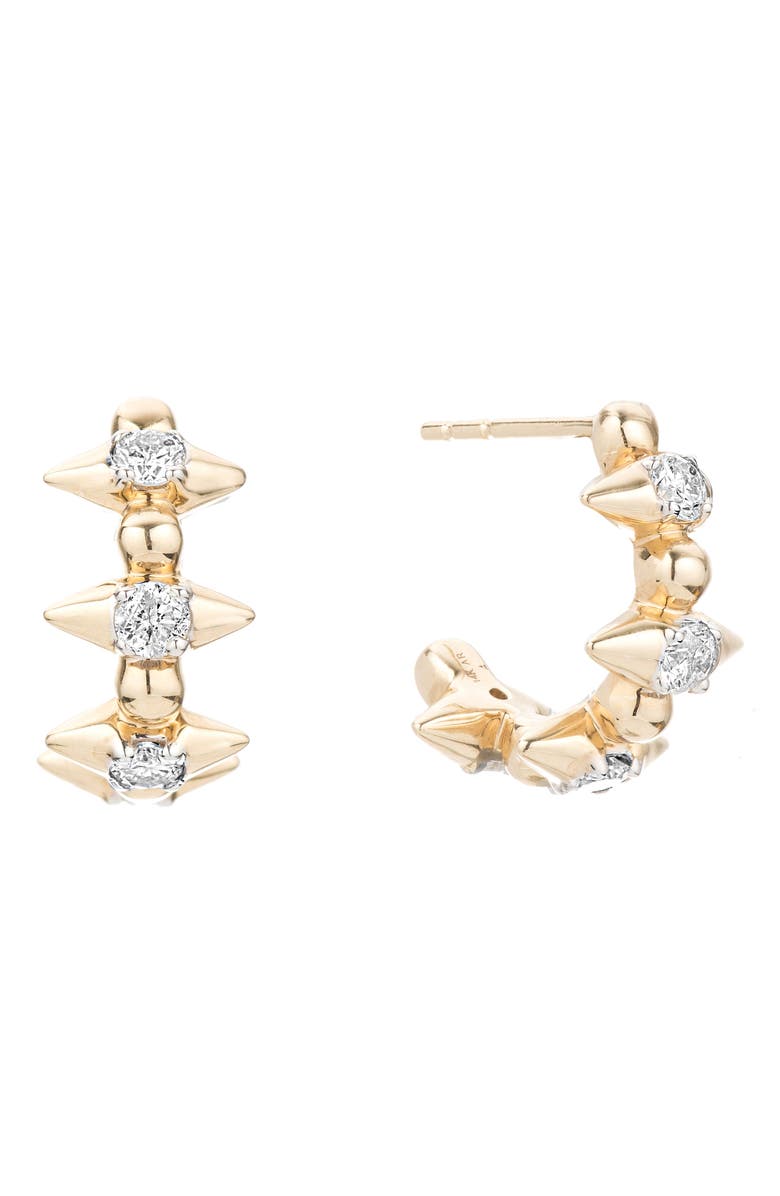 Adina Reyter London Large Diamond Spike Hoop Earrings, Alternate, color,