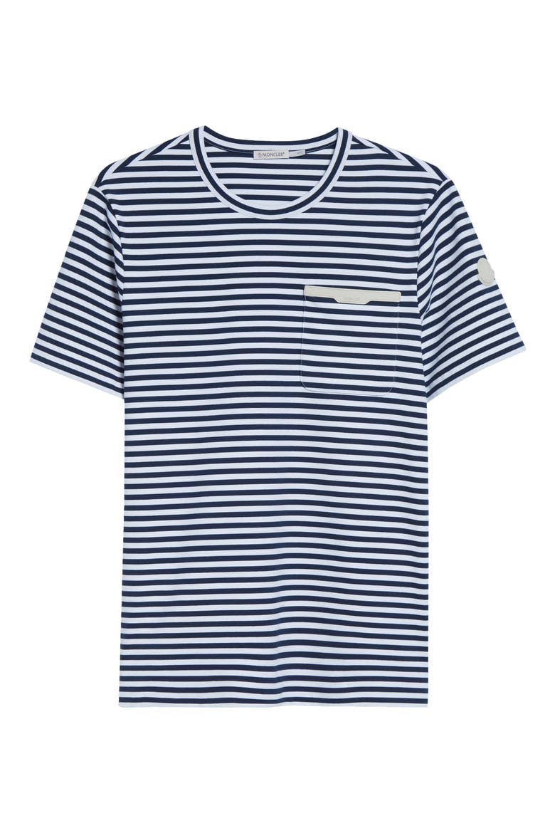 Stripe Stretch Cotton T-Shirt, Alternate, color, BLUE