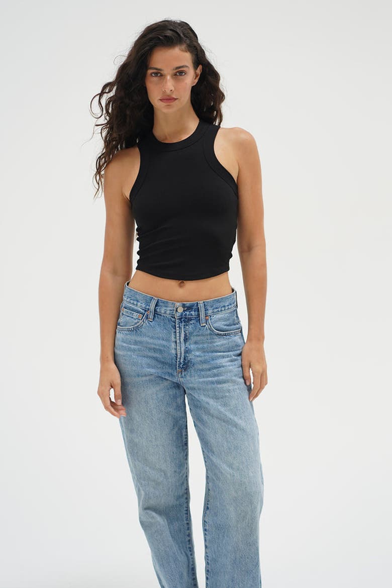 Detra Ribbed Tank, Alternate, color, Black