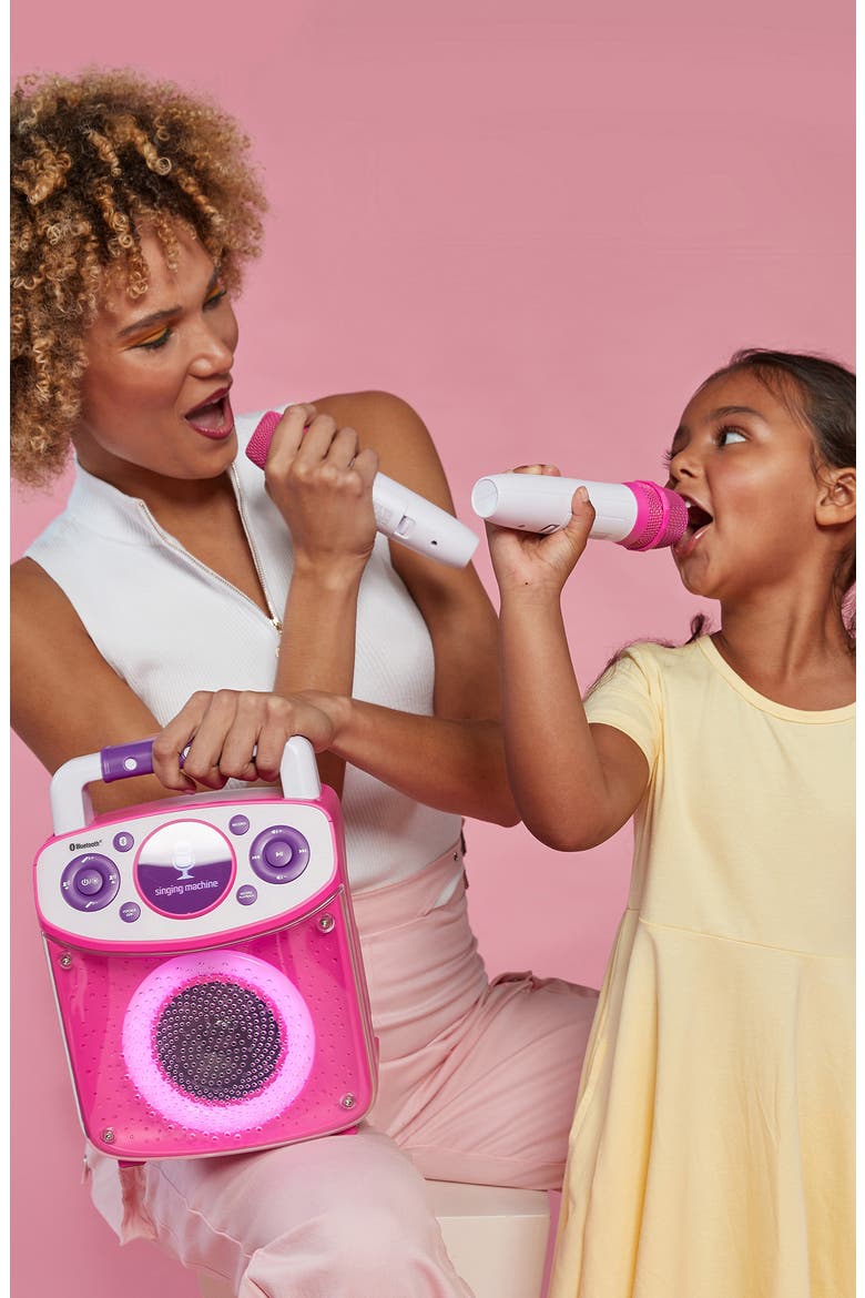Mini Sparkle Bluetooth Karaoke Machine, Alternate, color, PINK