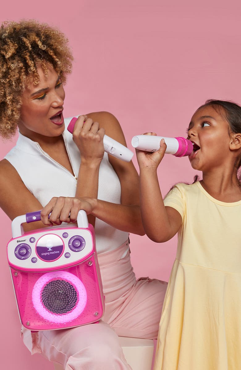 Singing Machine Mini Sparkle Bluetooth Karaoke Machine, Alternate, color, Pink
