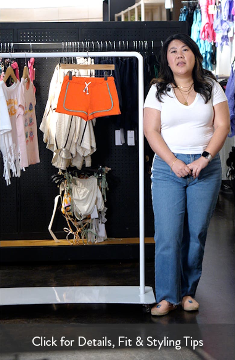 Kids' Pompom Trim Cotton Jersey Shorts, sales video thumbnail