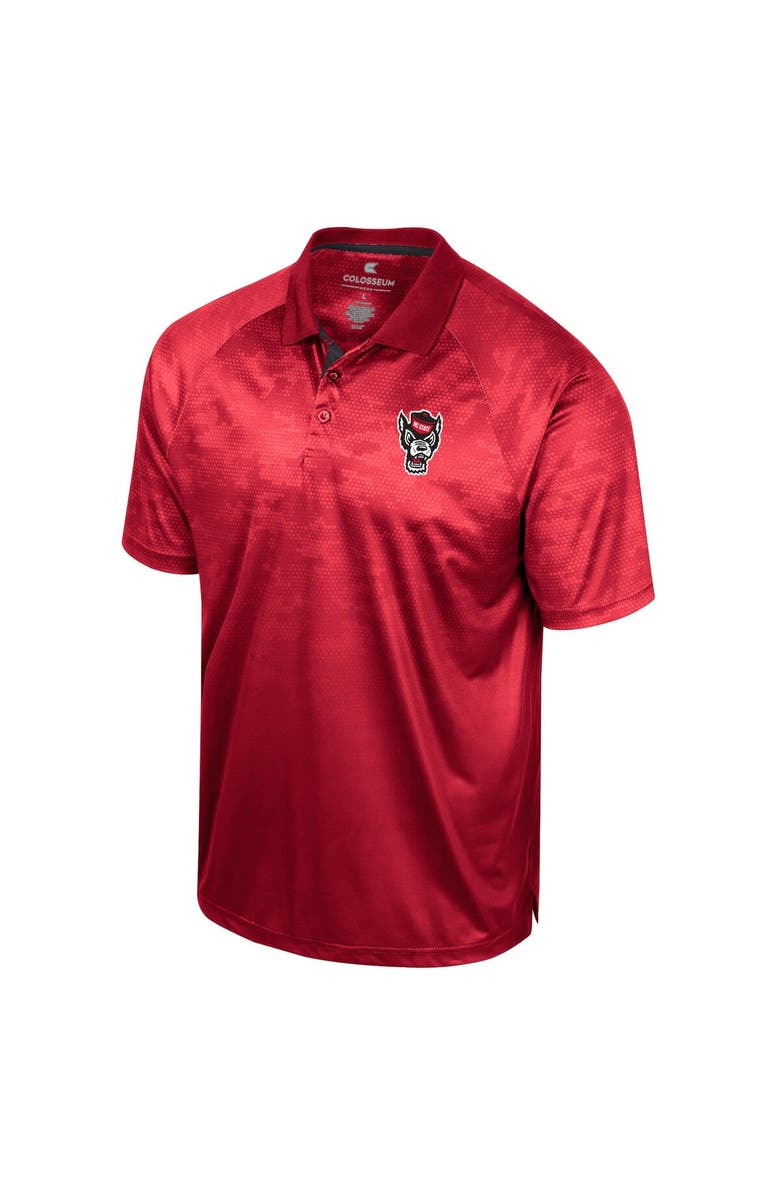 COLOSSEUM Men's Colosseum Red NC State Wolfpack Honeycomb Raglan Polo, Alternate, color, 