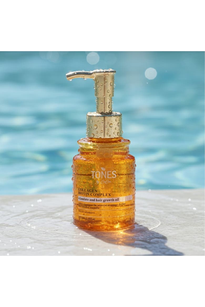 Collagen Biotin Complex Stimulating Hair Growth Oil 60ml, Alternate, color, Transparent with orange