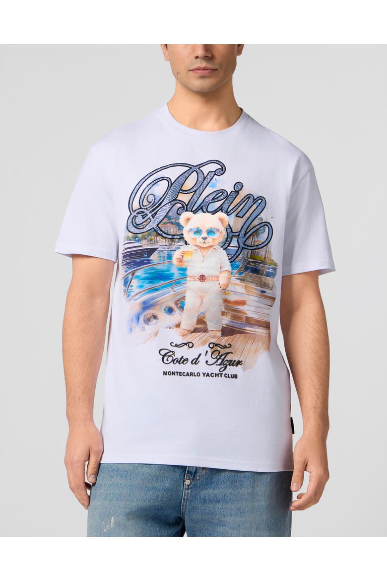 Round Neck T-Shirt Teddy Yachting Men, Main, color, white