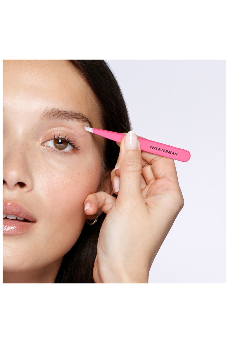 Pretty In Pink Slant Tweezer, Alternate, color, PRETTY IN PINK