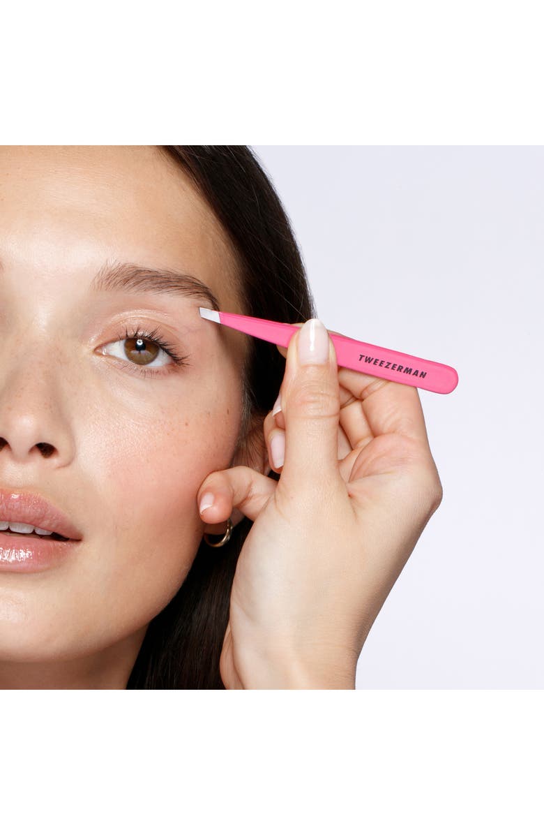 TWEEZERMAN Pretty In Pink Slant Tweezer, Alternate, color, Pretty In Pink