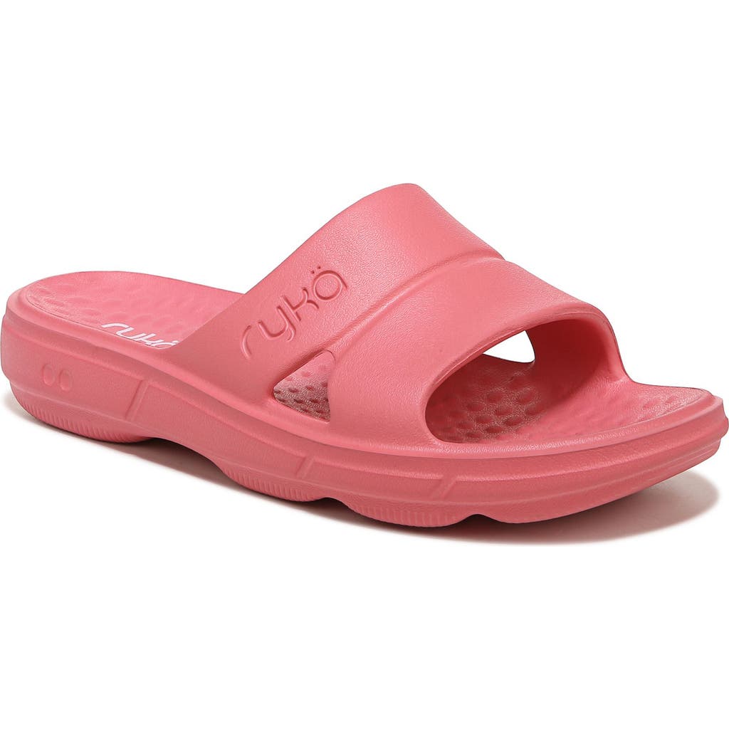 Ryka Restore Slide Womens Slip On Comfort Insole Pool Slides In Pink