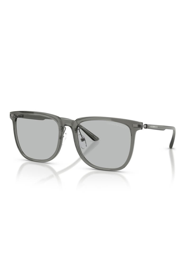 56mm Irregular Sunglasses, Alternate, color, SHINY GREY / LIGHT GREY