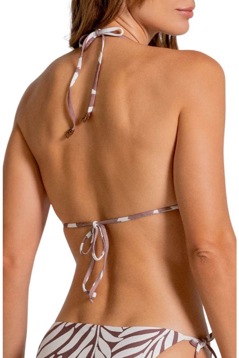 Bead Trim Triangle Bikini Top, Alternate, color, VANILLA CUSTARD