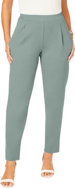 Jessica London Stretch Knit Crepe Straight Leg Pants
